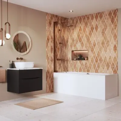Crosswater Asura 8mm hinged Bath Screen - Polished Stainless