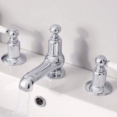 Belgravia Lever 3 Hole Basin Mixer Tap - Image 2