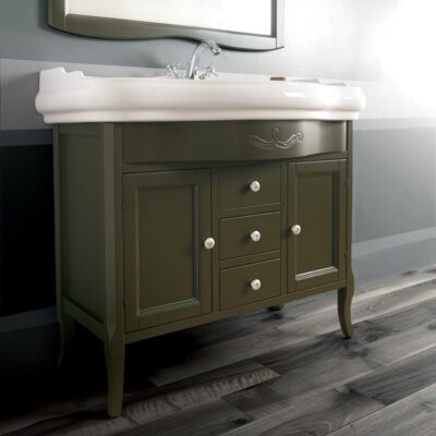 Retro 100cm Console Basin on Painted Cabinet - Image 2
