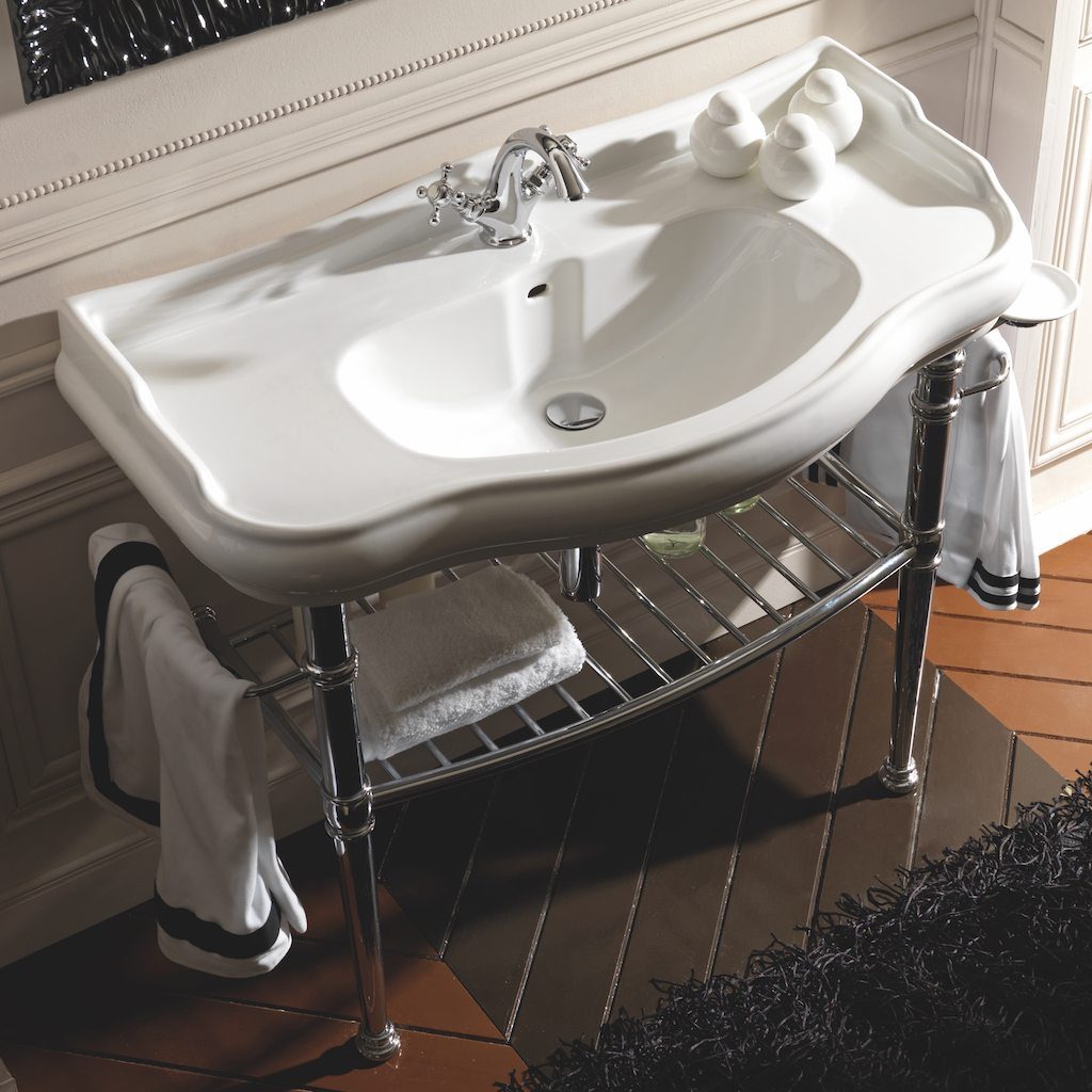 Retro 100cm Console Basin on Basin Stand