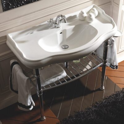 Retro 100cm Console Basin on Basin Stand - Image 4