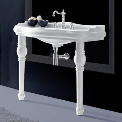 Retro 100cm Console Basin on Ceramic Legs