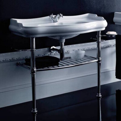 Retro 100cm Console Basin on Chrome Stand