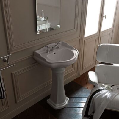 Retro 55cm Basin on Pedestal - Image 2