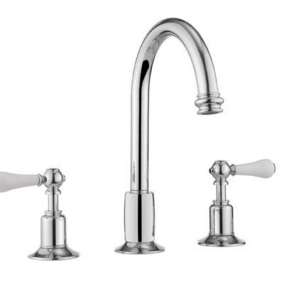 Belgravia Lever 3 Hole Highneck Basin Mixer Tap - Image 2