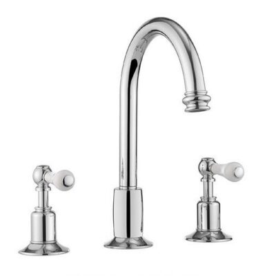 Belgravia Lever 3 Hole Highneck Basin Mixer Tap
