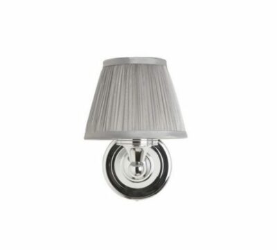 Burlington Round Base Bathroom Light with Chiffon Silver Shade