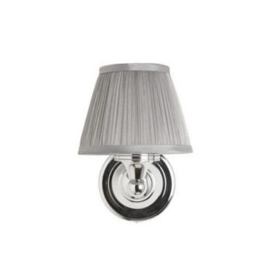 Burlington Round Base Bathroom Light with Chiffon Silver Shade