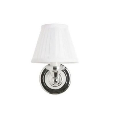 Burlington Round Base Light with Fine Pleated Shade in White