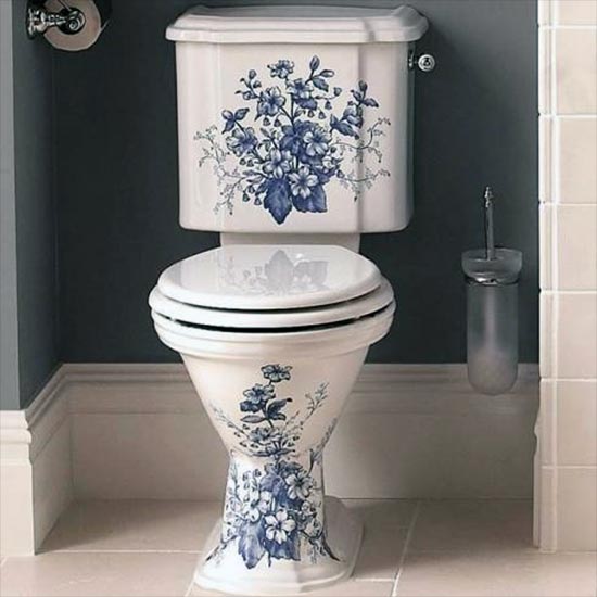 blue toilet