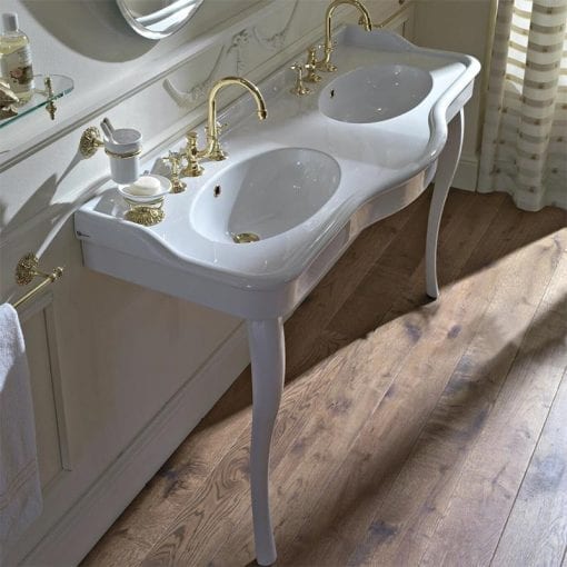 Palladio 150cm Double Console Basin on Ceramic Legs