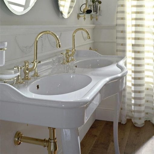 Palladio 150cm Double Console Basin on Ceramic Legs