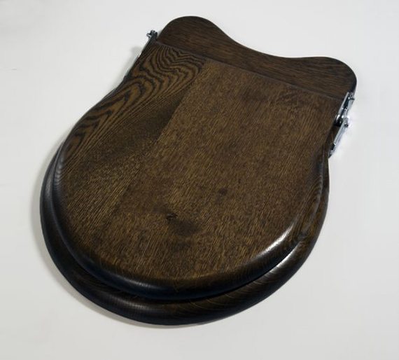 Traditional Dark Oak Sandringham Toilet Seat Traditional Bathroom