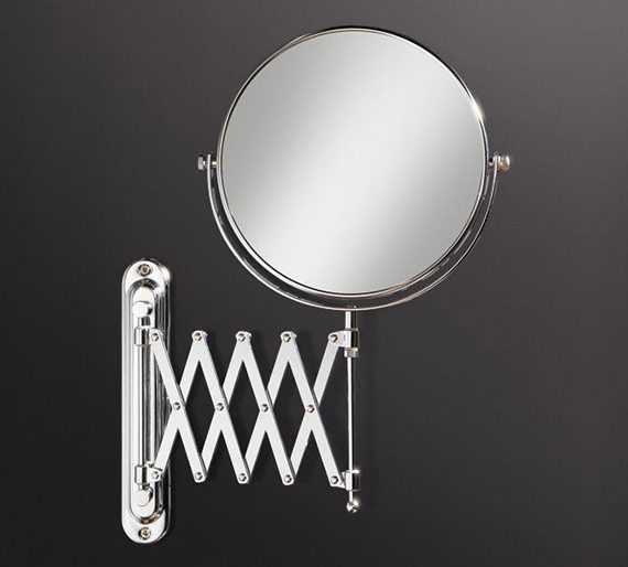Traditional Extending And Magnifying Mirror Old Fashioned Bathrooms Magnifying Mirror, Makeup Mirror With Extension Arm