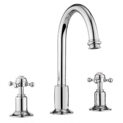 Belgravia Crosshead 3 Hole Highneck Basin Mixer Tap