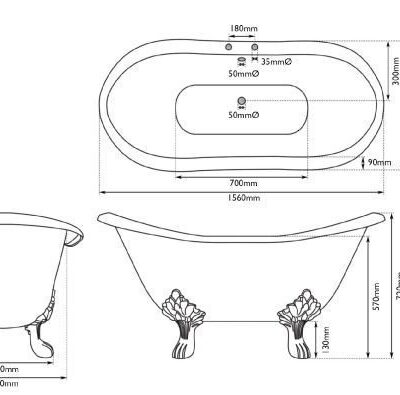 Hurlingham Byron Cast Iron Bath 1560mm - Image 5