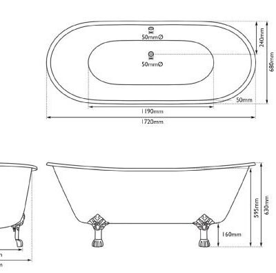 Hurlingham Prior Cast Iron Bath 1720mm - Image 5