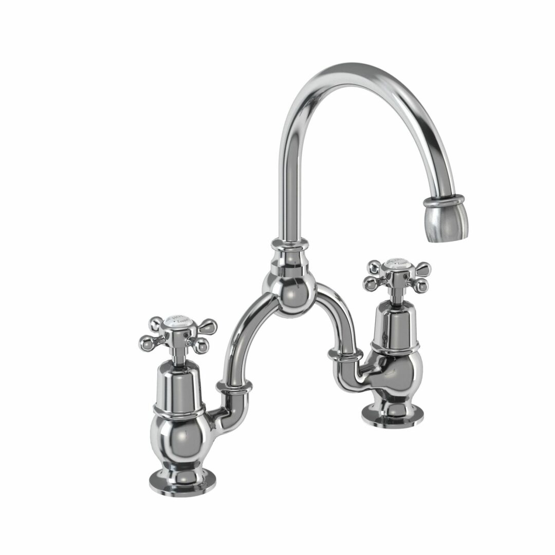 Burlington Claremont 2 Tap Hole Arch Mixer with Curved Spout