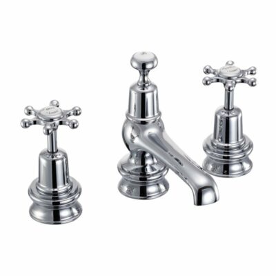 Burlington Birkenhead Regent 3 Tap Hole Basin Mixer with pop up Waste