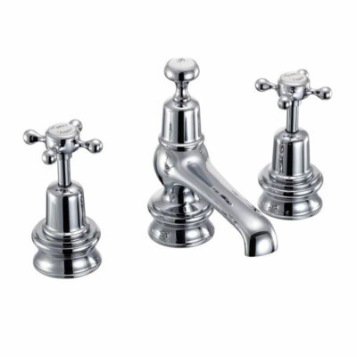 Burlington Claremont Regent 3 Tap Hole Basin Mixer with pop up Waste