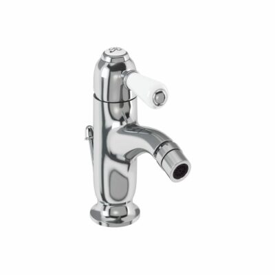 Burlington Chelsea curved bidet mixer with pop up waste