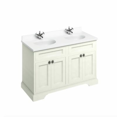 Burlington Freestanding 130 Vanity Unit with Doors and Minerva White Top