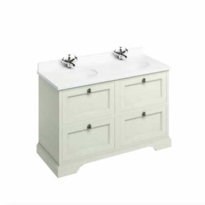 Burlington Freestanding 130 Vanity Unit with Drawers and Minerva White Top