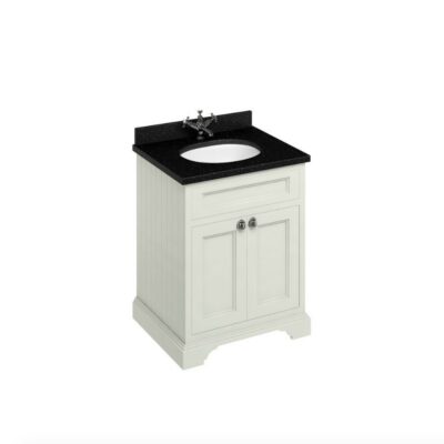Burlington Freestanding 65 Vanity Unit with Doors and Minerva Black Top