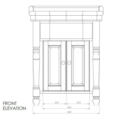 Foresters Period Oak Cabinet & 72cm Basin - Image 4