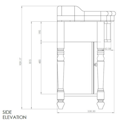 Foresters Period Oak Cabinet & 72cm Basin - Image 5