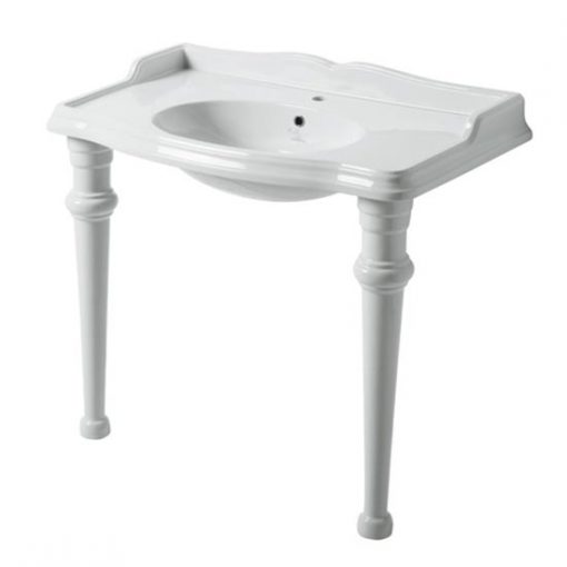 105cm Console Basin and 2 Ceramic Legs