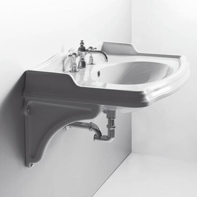 Old England Suffolk, 90cm Console Basin & Ceramic Brackets - Image 4