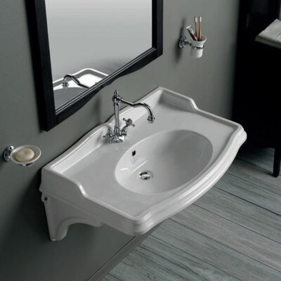 105cm Console Basin and 2 Ceramic Brackets