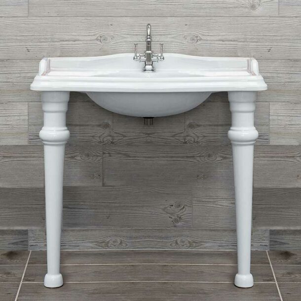 105cm Console Basin and 2 Ceramic Legs, Luxury Basins