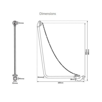 Exposed Bath Waste for Cast Iron Baths (Inc extra deep baths) - Image 3