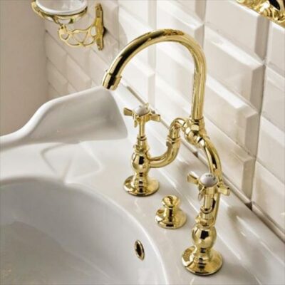 Antica 3 Hole Bridge Basin Mixer Tap