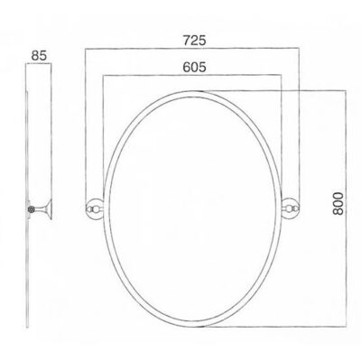 Tilting Oval Bevelled Mirror