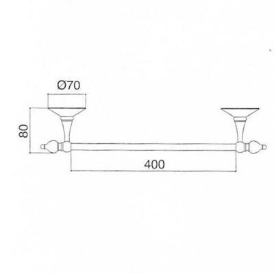 Wall Mounted Single Towel Rail Holder 40cm