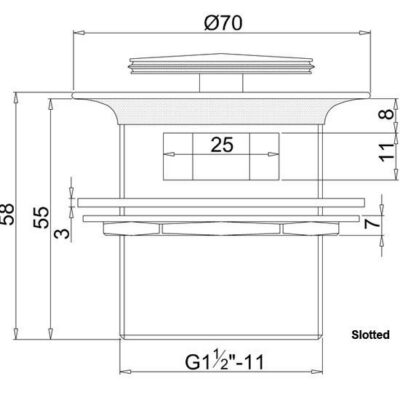 Burlington Click-clack bath waste slotted/unslotted chrome