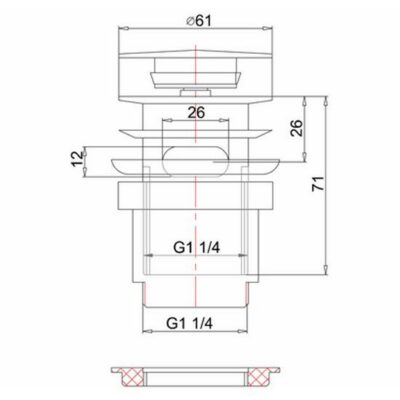 Burlington "Click-clack" Basin waste slotted