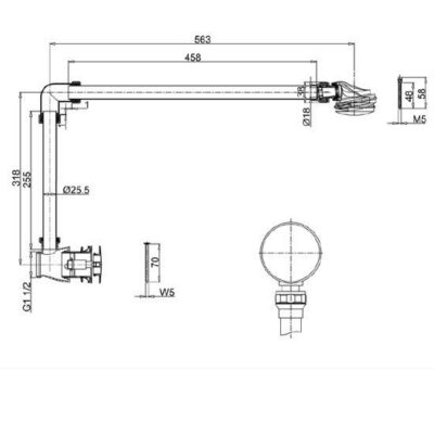 Burlington Exposed bath overflow, click-clack waste
