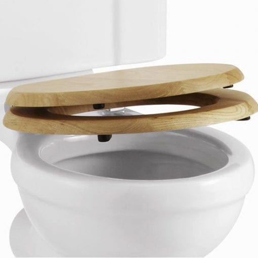 Burlington Wooden softclose oak toilet seat Old Fashioned Bathrooms