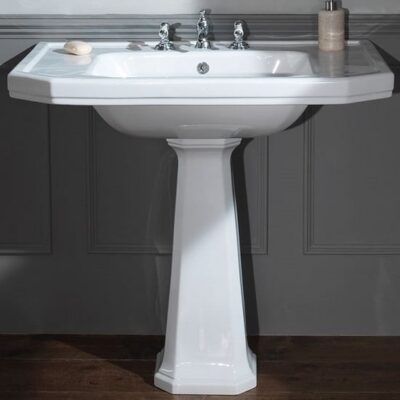 Empire Art Deco 920mm Console Basin with Pedestal - Image 2