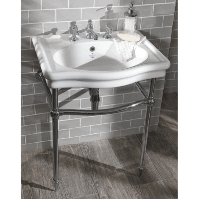 Loxley 650mm Basin with Chrome Stand - Image 2