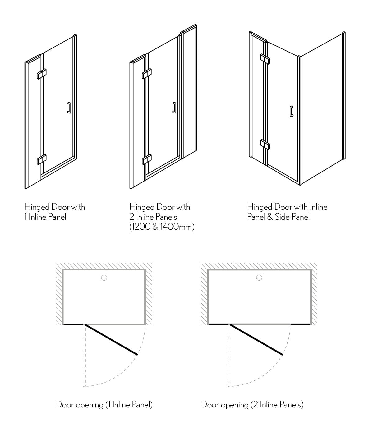 Crosswater Ten Hinged Shower Door With Inline Panel Old Fashioned Crosswater Ten Hinged Shower Door With Inline Panel