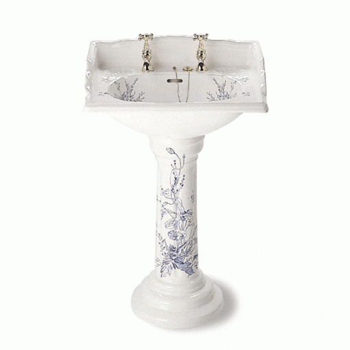 Victorian Blue Floral Bathroom Suite Old Fashioned Bathrooms