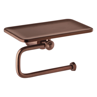 Liberty Brass Toilet Roll Holder with Shelf