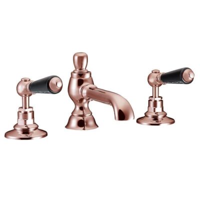 St James Copper 3 Hole Basin Mixer Tap with Colonial Style Spout
