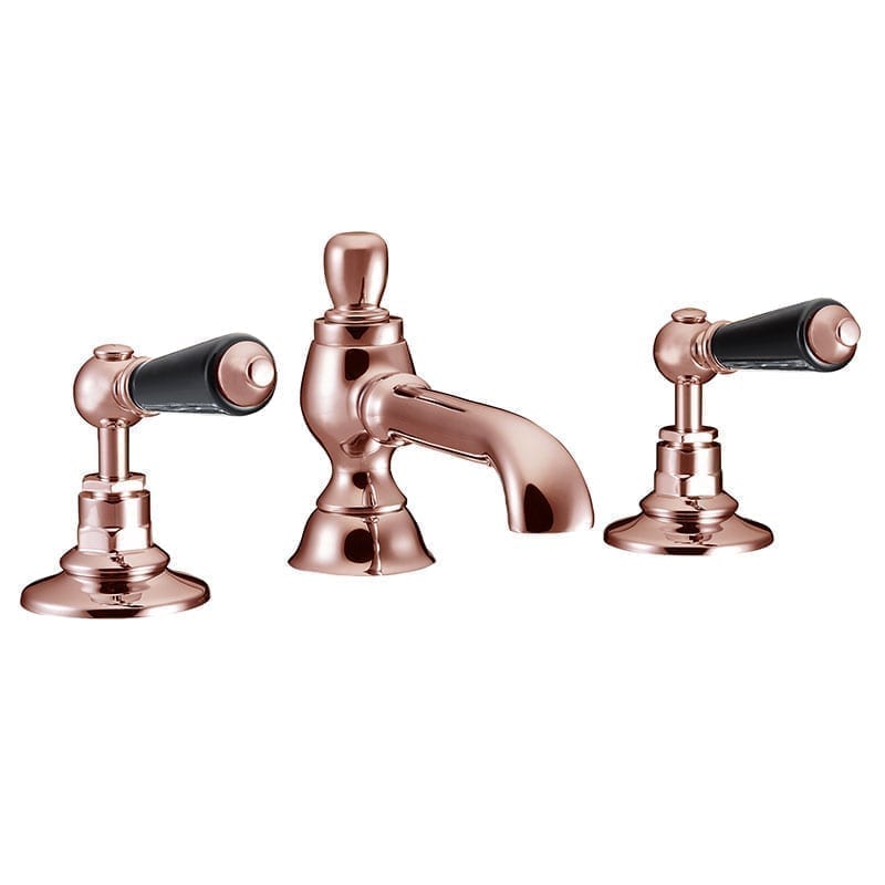 St James Copper 3 Hole Basin Mixer Tap with Colonial Style Spout