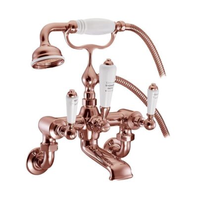 St James Copper Wall Mounted Bath Shower Mixer Tap - Image 7